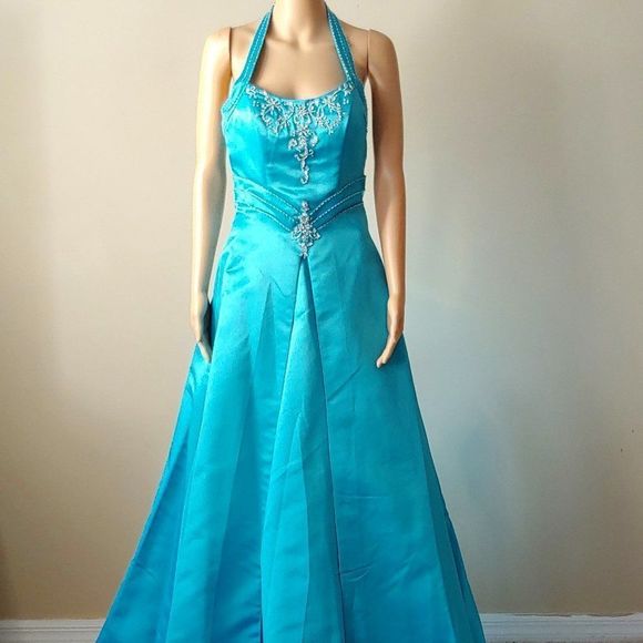 Tiffany Designs Dresses & Skirts - NWOT Tiffany Design Turquoise A-line Formal Gown